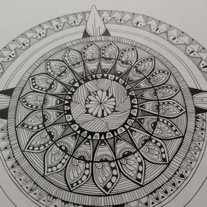 Intricate Black and White Mandala Art